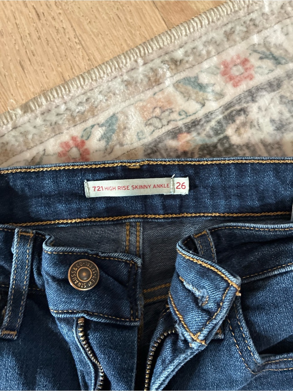 Levi's High Rise Skinny Ankle Jeans - Dark Blue Denim